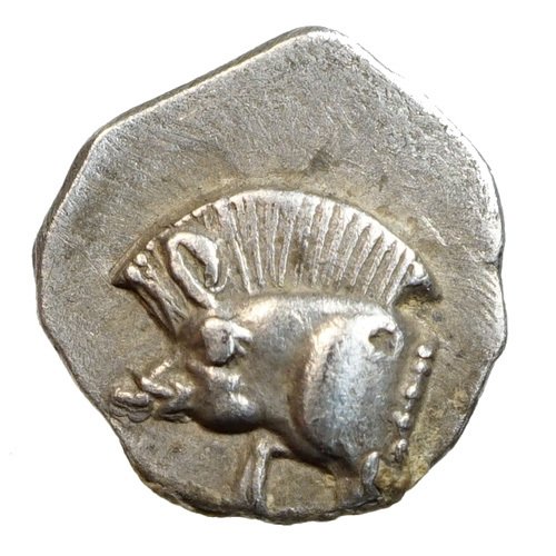 Ancient Greece - Cyzicus - MYSIA (~ 525-475) AR Hemiobol, BOAR PROTOME
