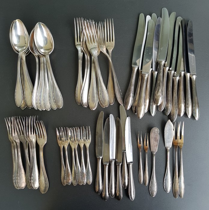Wellner cutlery for 12 persons- 100 silver-plated - 1950-1960s - 66 pieces