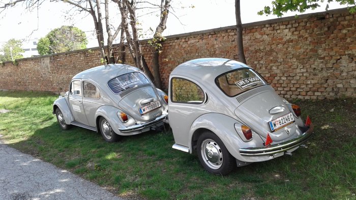 VW Beetle 1300 with trailer, year of production: 1968
