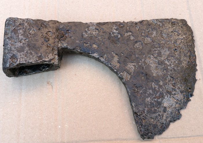 Alte Große Mittelalterliches Eisen axt - 21 cm