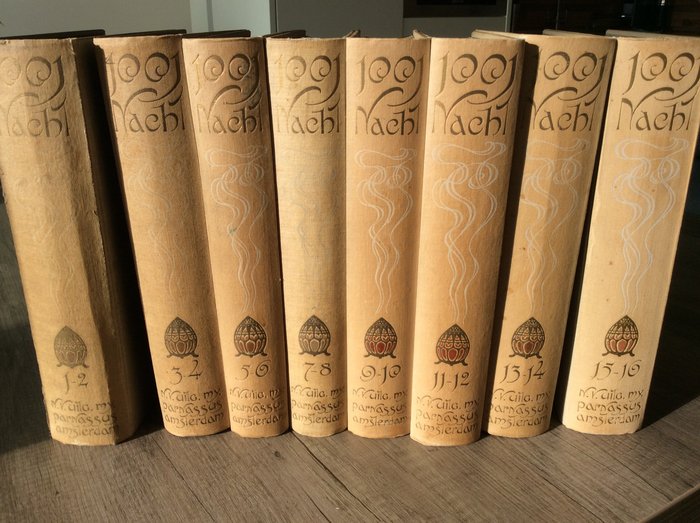 Anton Pieck; J.C. Mardrus & A. Helman (translation) - Alle verhalen van 1001 nacht - 16 volumes in 8 bindings - 1943 / 1954