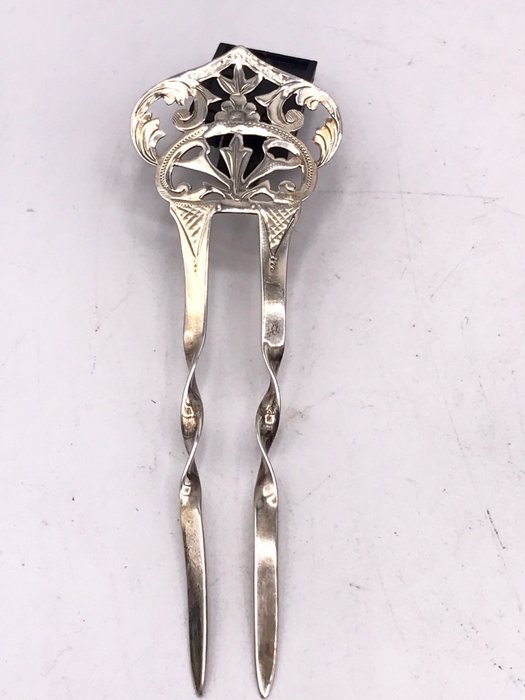 Handmade antique English silver hairpin - Birmingham 1842