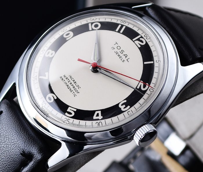 TOSAL - 17 JEWELS - classic SWISS mechanical wristwatch - from '40s - Homem