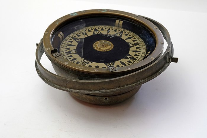 Iver C. Weilbach & Co - antique bronze ship's compass - Denmark - ca. 1900