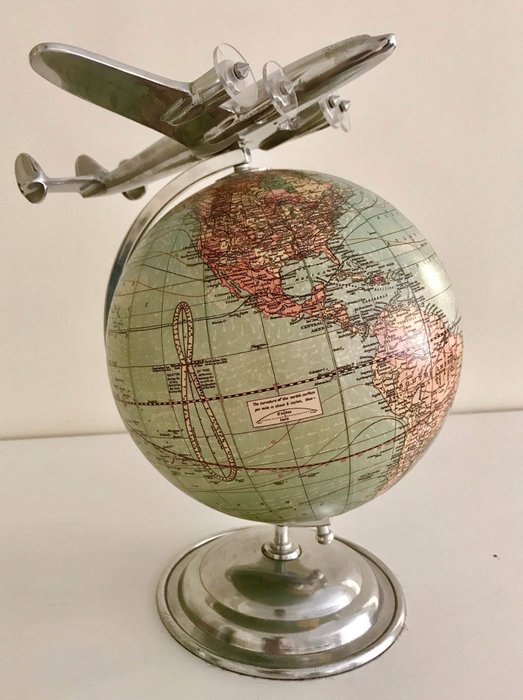 Globe Weber Costello met vliegtuig "sterrenbeeld - Aluminium, Papier