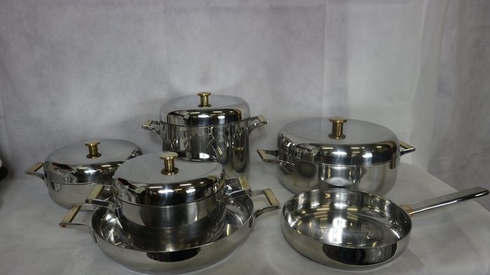 Sambonet - Pot, frying pan, lid - 10 - Brass, Steel