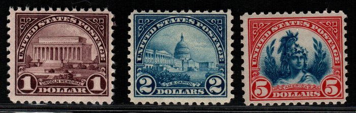 USA 1923 - Various subjects  Unificato 2017/18 catalogue nos. 370/92 - 396/97 - 411/20 - 438/48 - 458 - 489/92 - 496/505 - 525 - 526 - 527