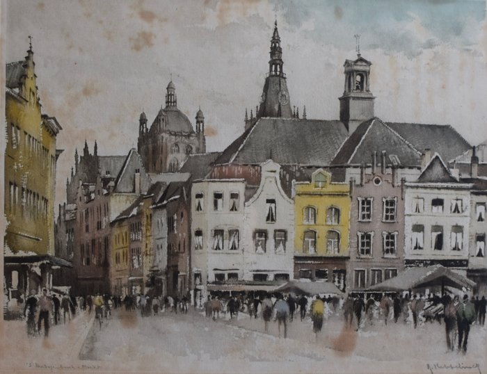 Roger Hebbelinck (1912-1987) - 's Hertogenbosch Markt