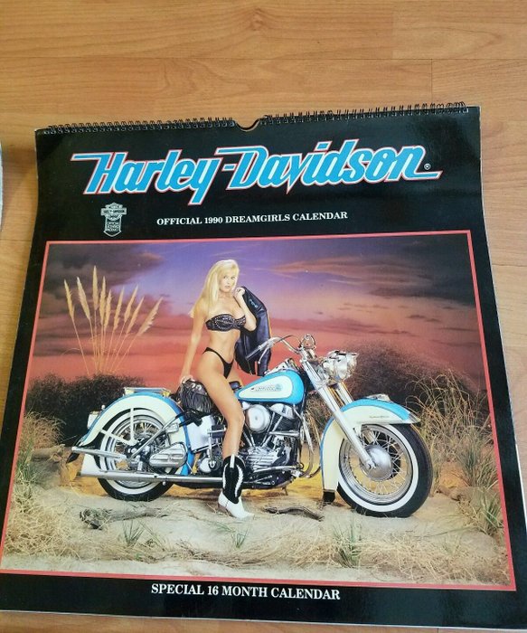 3 calendari ufficiali Harley-Davidson 1990-1992-2003, Dreamgirls, Habana Harleys & le storiche carte da gioco HD