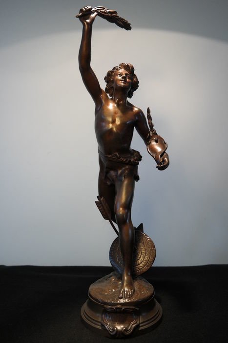 Adrien Etienne Gaudez - bronze 'Vainqueur' - circa 1870
