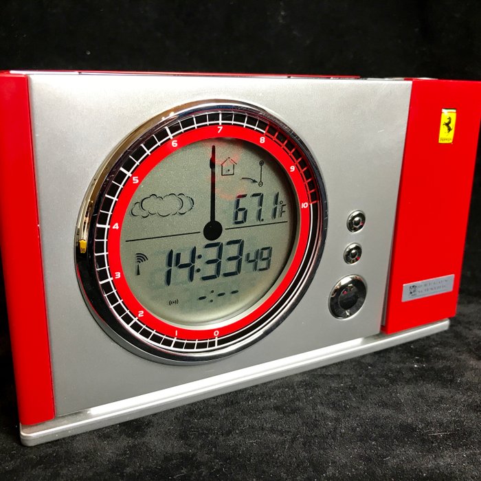 Original Ferrari Maranello projection clock, alarm, weather station.