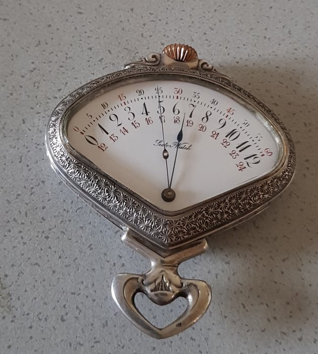 06. Record watch (sector) - silver retrograde pocket watch - Switzerland circa 1900