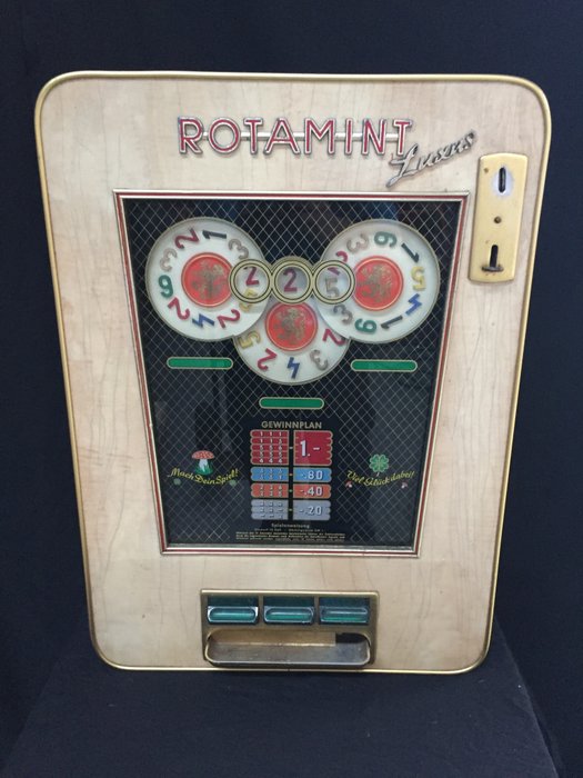 Antieke gokkast Rotamint Luxus. 