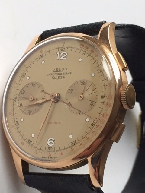 Zelus - Chronographe Suisse 18K(0.750) Gold - Landeron 48 - Heren - 1950-1959