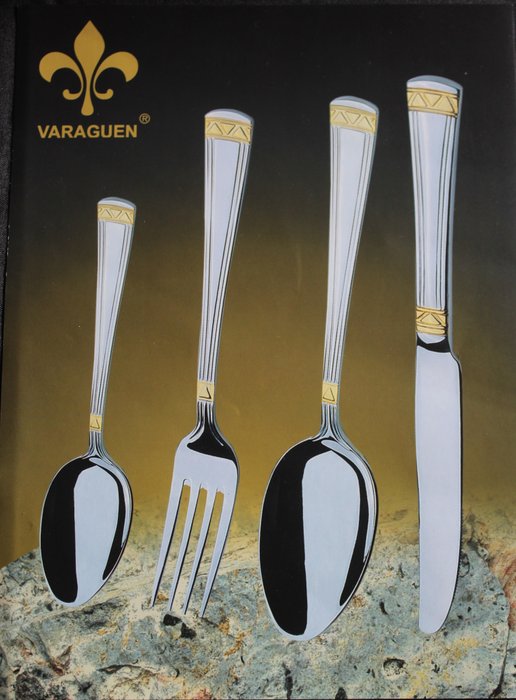 VARAGUEN - Luxury cutlery set of 72 pieces - 23/24 carat gold plated.