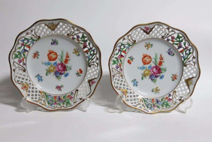 Bavaria Schumann Arzberg  - German Porcelain - 2 reticulated plates