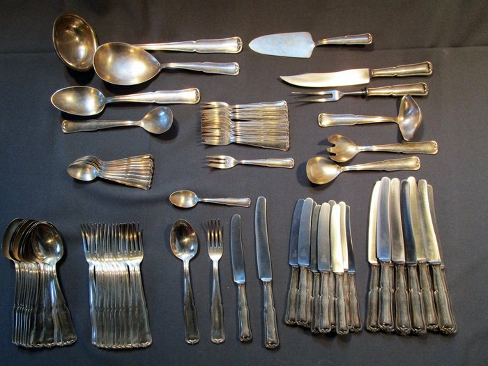 Carl EICKHORN Solingen Germany - Art Deco cutlery - 90s silver plating - 78 pieces for 12 place settings