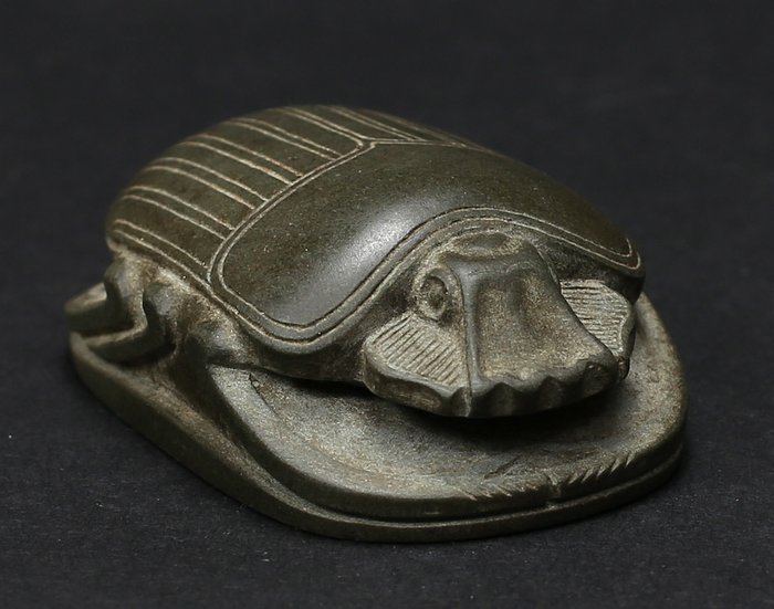 Ancient Egyptian hard stone Heart Scarab.   67 mm