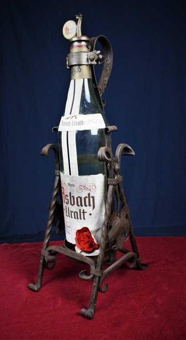 Asbach ‘Uralt’ Brandy in cast iron bottle holder - 1 bottle of 3.0 litre