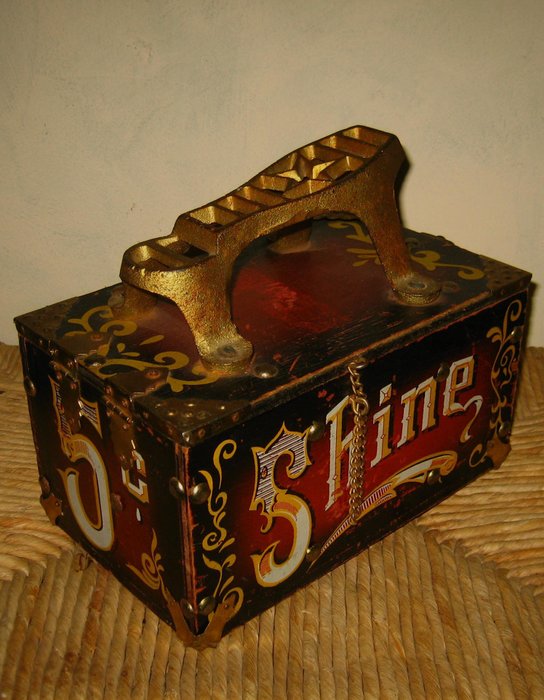 old wooden shoe shine box