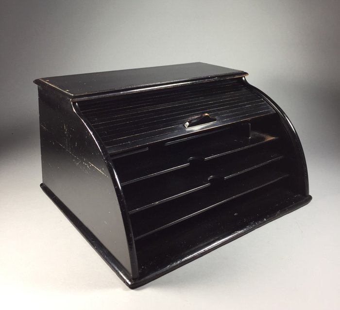 Black Wooden File Cabinet With Roller Shutter Catawiki