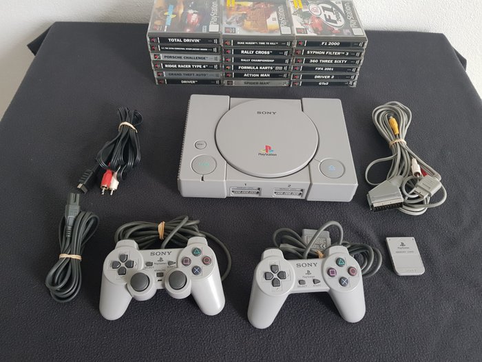 Sony Playstation 1 (PS1) with 18 games like Grand Theft Auto (GTA)