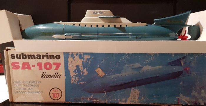 SUBMARINO.SA 107 RANETTA submarine with batteries of the 1970s, 40cm Rare