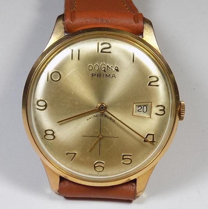 Dogma Prima FHF 70 - Vintage Collectible - Gold Tone - 1950's - Men's Wristwatch
