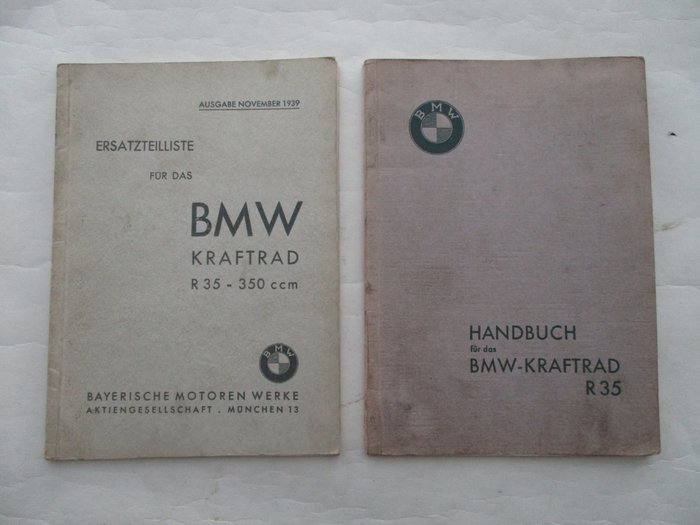 BMW - Original instruction manual and parts book BMW R35 motorcycle - 1939