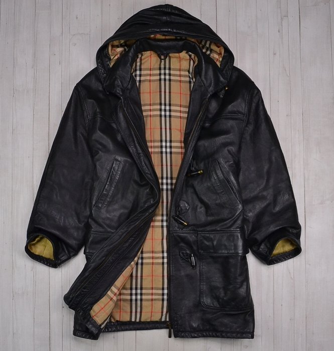 burberry leather duffle coat