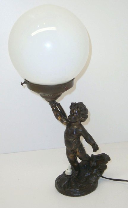 Bronze Alloy Table Lamp Shaped Like A, Bronze Figurine Table Lamp