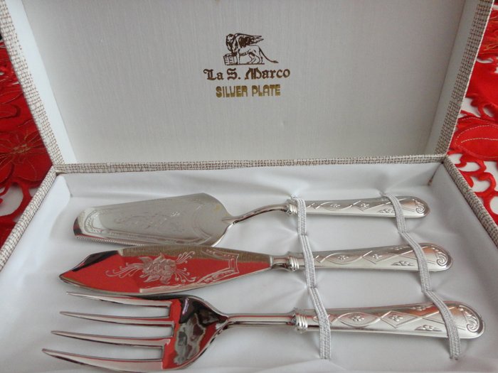 La San Marco - Silver Plated Dessert Cutlery Set - Italy, 1980s