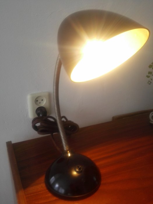 E K Cole Iconic Bakelite Matte Black Industrial Desk Lamp
