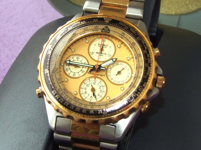Seiko - SPORTS 150 - Pilot's Chronograph Watch - 7T34-6A00 - Men - 1990-1999