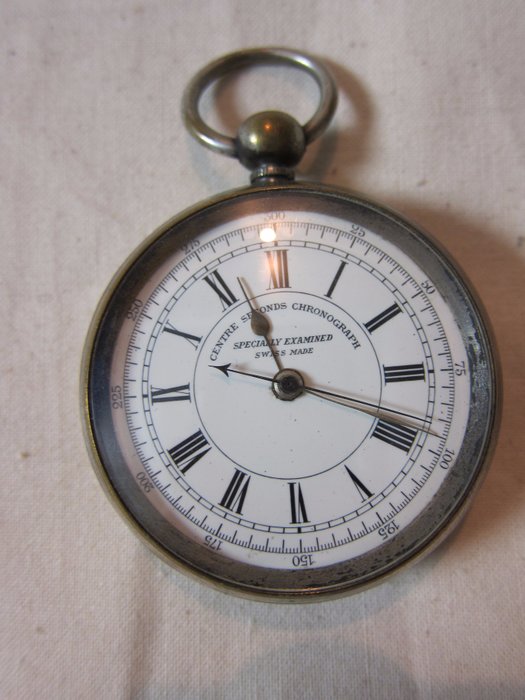 Centre seconds chronograph, specially examined - Key-wound pocket watch - approx. 1880