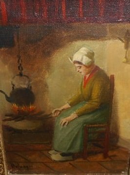 Hendrik van Langen - ( 1874-1964 ) - A cooking female