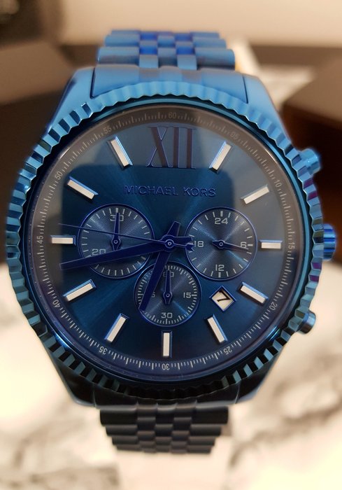 michael kors men's lexington blue watch mk8480