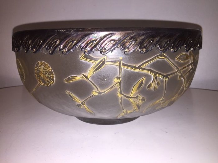 Victor Saglier (1809-1894) - Glass cup - Silver metal hooping