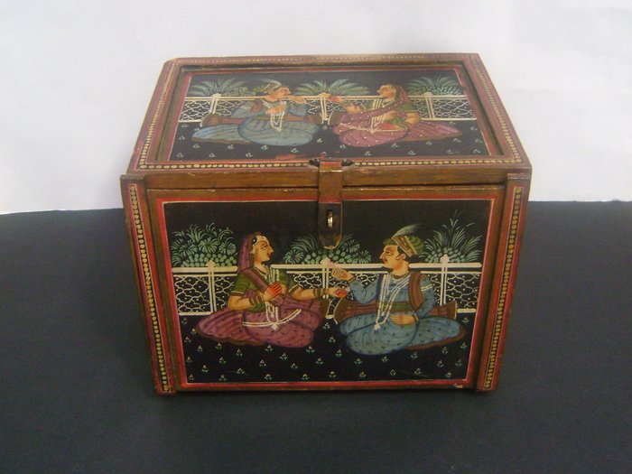 Hand Painted Wooden Jewelry Safe Box, Hand Painted Wooden Boxes India