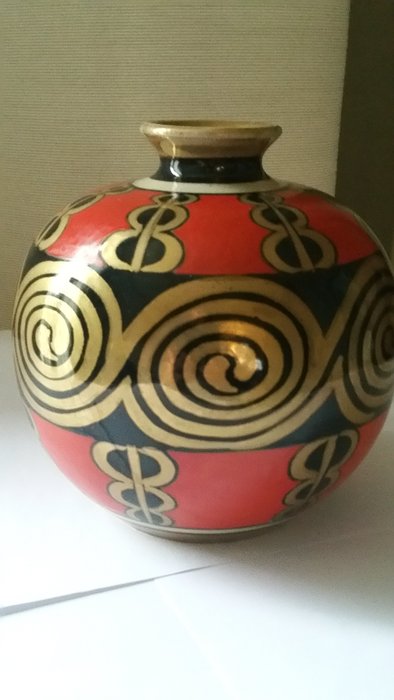 Alfred Renoleau (1854-1930) - Art Deco Vase, sandstone ball