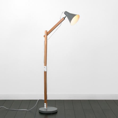 Wooden Anglepoise Adjustable Floor Lamp 