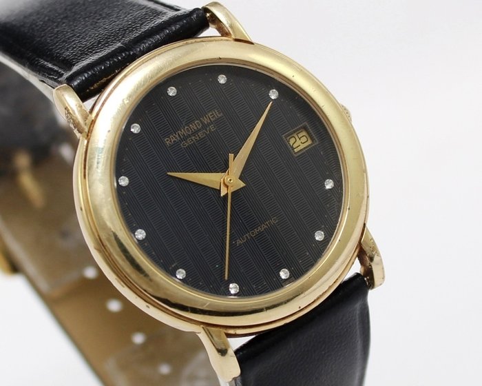 Raymond Weil "Geneve" 18K Gold Plated Mens Vintage Wrist Watch - circa 1980s