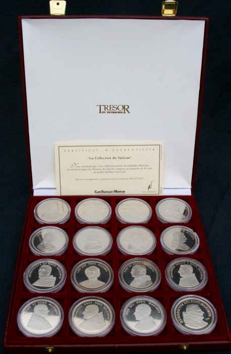 France - Trésor du Patrimoine - La Collection Vatican (coffret de 16 médailles)