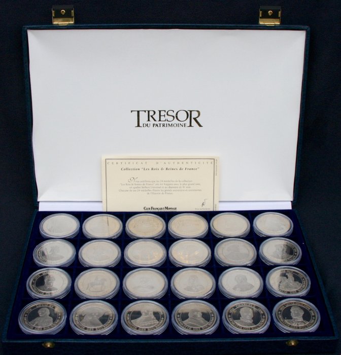 France - Trésor du Patrimoine - The Kings and Queens of France Collection (case of 24 medals)