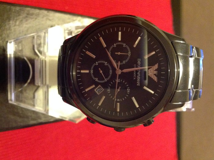 Emporio Armani Ceramic Chronograth AR1451-Men's wristwatch - Catawiki