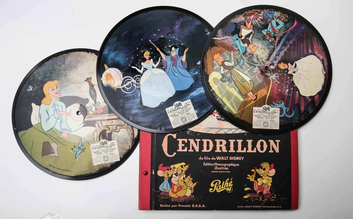 Disney, Walt - 3 vinyl discs 78 rpm  Pathé - Cinderella (1950)