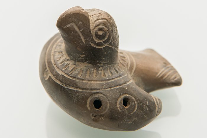 Pre-Colombiaans terracotta fluit Ocarina - 6,5 x 7 x 5,5 cm