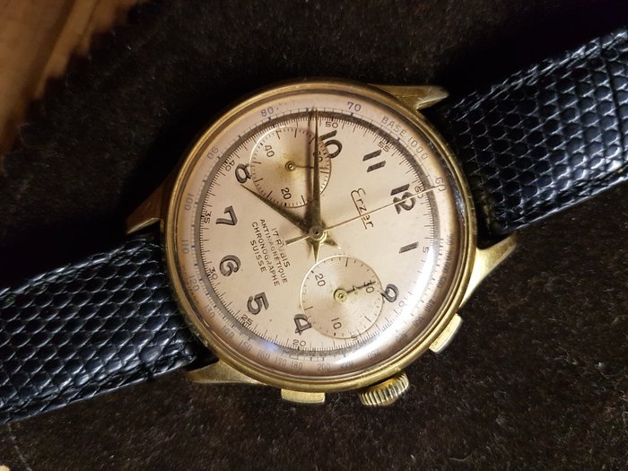 Erzer Chronograph - Schweizer Armbanduhr mit 17 Rubinen