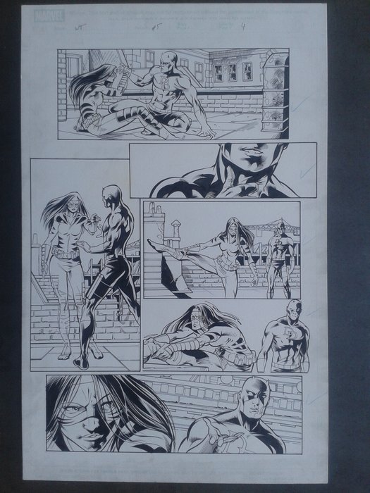 Briones, Philippe - Original page (p.4) - White tiger # 5 - Including Daredevil - (2007)