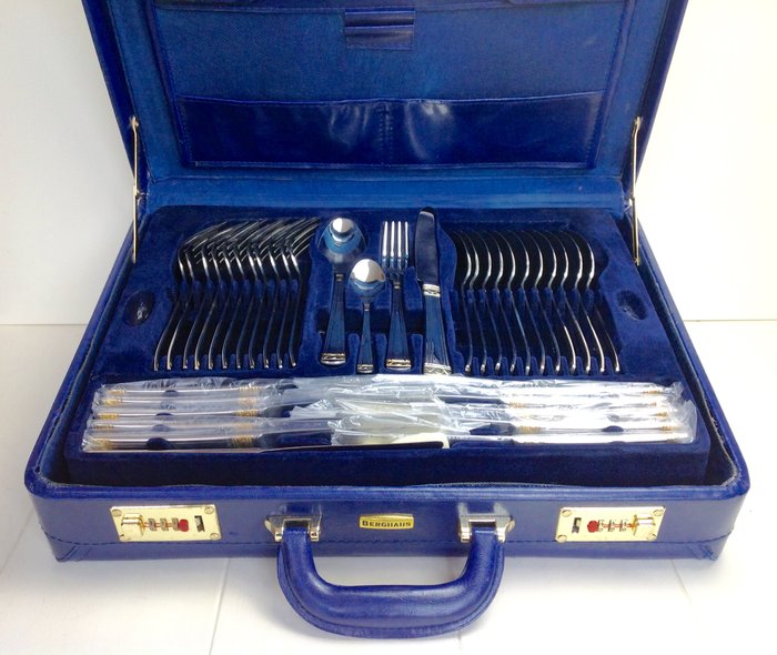 Berghaus Bestecke Solingen-12 persons 72-piece cutlery case-18/10 stainless steel, model '' Royalty Gold ' '
